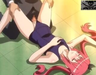 スクール水着のエッチなツインテ美少女にずらしハメ！ビンビンな肉棒で突いてイカせちゃう！