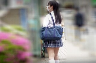 競泳水着姿でマンコを電マ責めされてじっとり濡らす制服女子♡上目遣いでフェラご奉仕したら即ハメＳＥＸで奥まで突かれて膣内射精