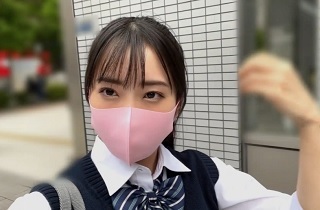 【月野かすみ】服の上からでも存在感隠し切れないHカップ爆乳な美少女JKを味わい尽くす円光ハメ撮り