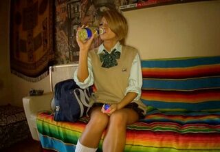 金髪ショートの制服ギャルが本番ＳＥＸ♡ビッチ全開の褐色ボディがチンポに屈して性欲むき出しでハメ狂いイキまくる