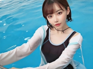 【深田えいみ】プールで溺れた男を救出♡『中にいっぱい出して♡』巨乳スレンダー美女と主観でSEX♡