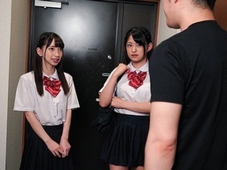 JK妹のレズ現場を見てしまったらどうする!?2人の間に入ってハーレム3P♥