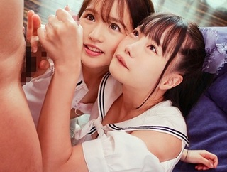 【美少女貧乳】興味津々でちんぽを見つめ仲良く舐め回して挿入ねだる美乳娘