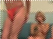 【巨乳】ビーチでナンパした巨乳2人組を電マで好き放題弄り回して中出しフィニッシュ