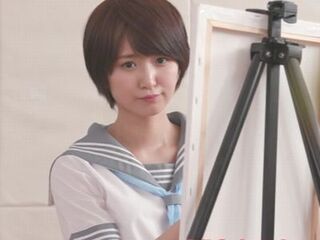押しに弱い文化部女子が学校内なのになし崩しに挿入！可愛い顔してエロエロな美術部のショートカット美少女jk【深田結梨】